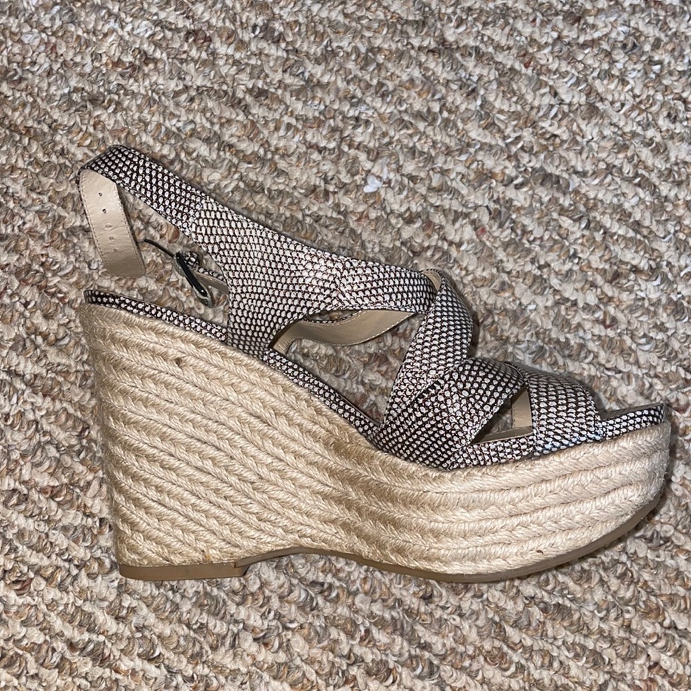 Via Spiga Silver Wedge Heels